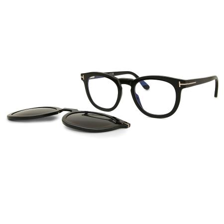 Tom Ford FT5993-B with Clip-On 001 Blauw-Light Block Zwart Heren Bril