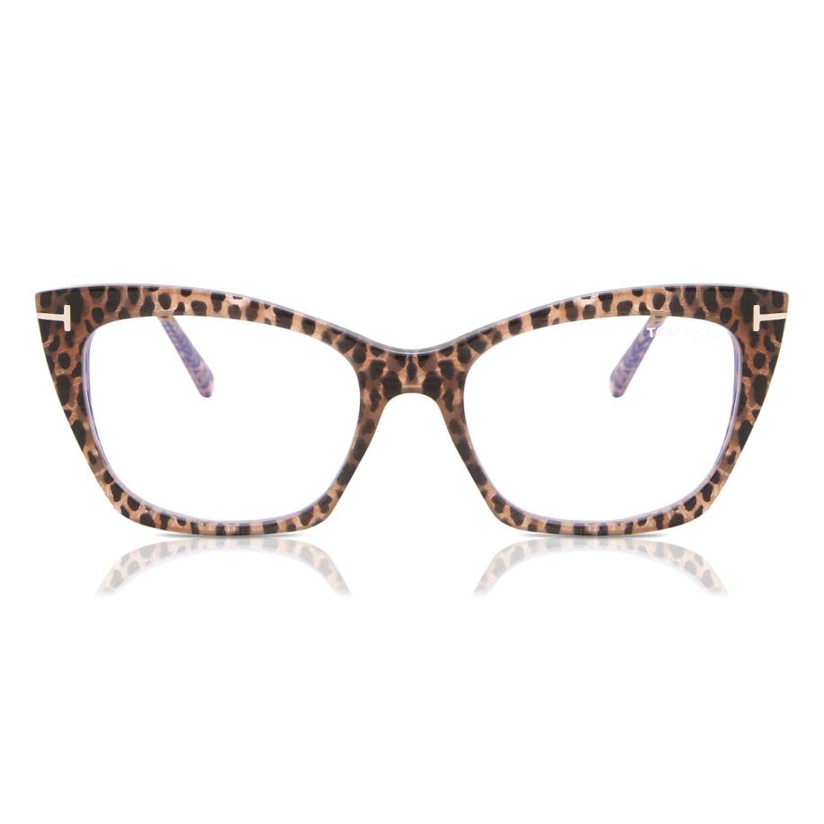 Tom Ford FT5709-B 55 Blauw-Light Block Tortoiseshell Dames Bril