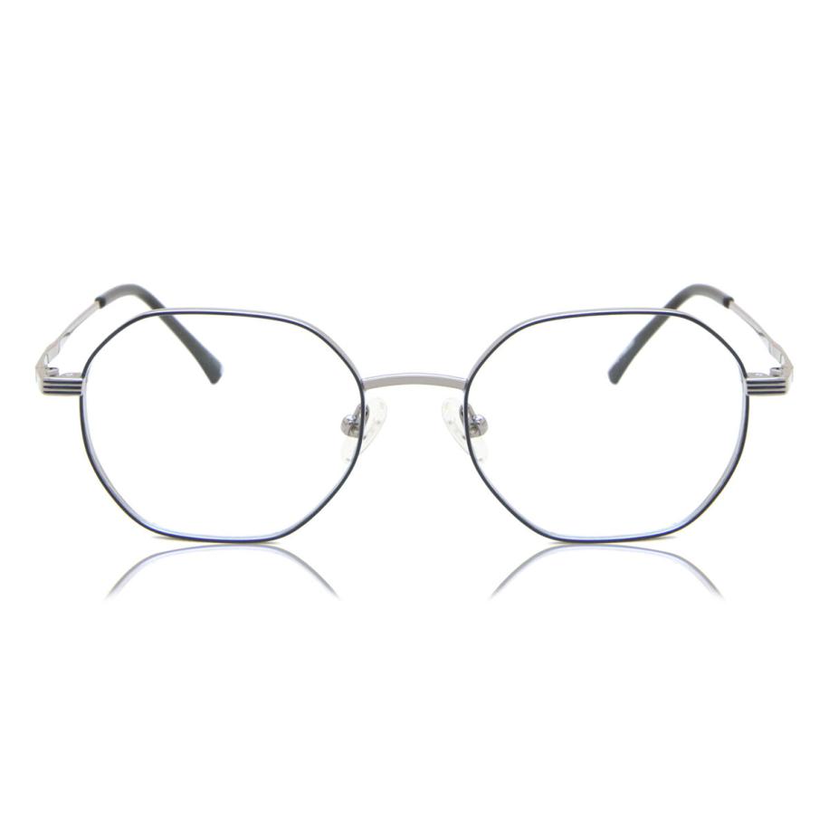 Heren Geometric Volledige rand Metaal Blauw Bril - Anti-Blauwlichtglazen - SmartBuy Collection