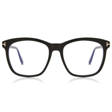Tom Ford FT5481-B Blauw-Light Block 001 Zwart Dames Bril