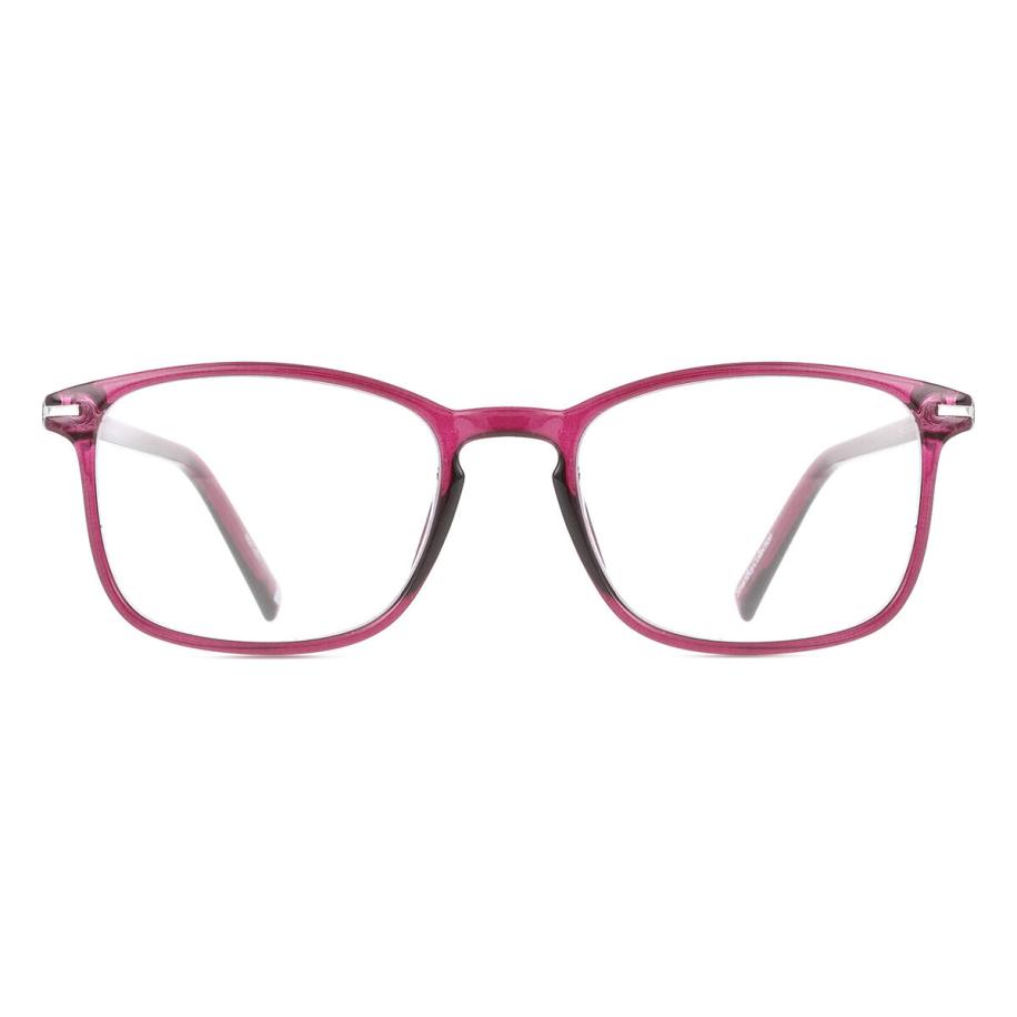 Heren Vierkant Volledige rand Plastic Purple Bril - Anti-Blauwlichtglazen - SmartBuy Collection