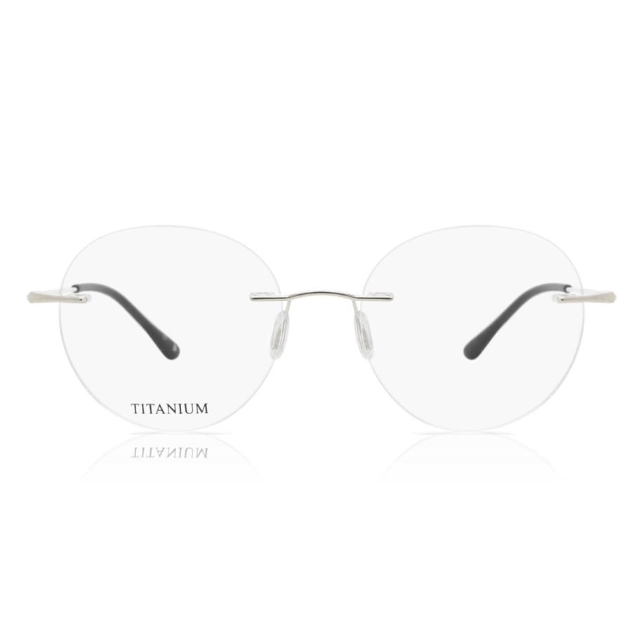 Heren Rond Randloos Titanium Zilver Bril - Anti-Blauwlichtglazen - SmartBuy Collection