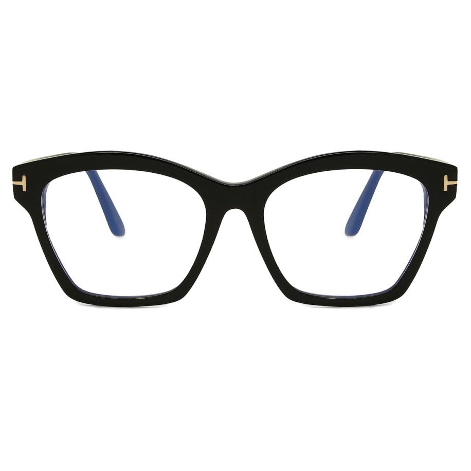 Tom Ford FT5965-B 1 Blauw-Light Block Zwart Dames Bril