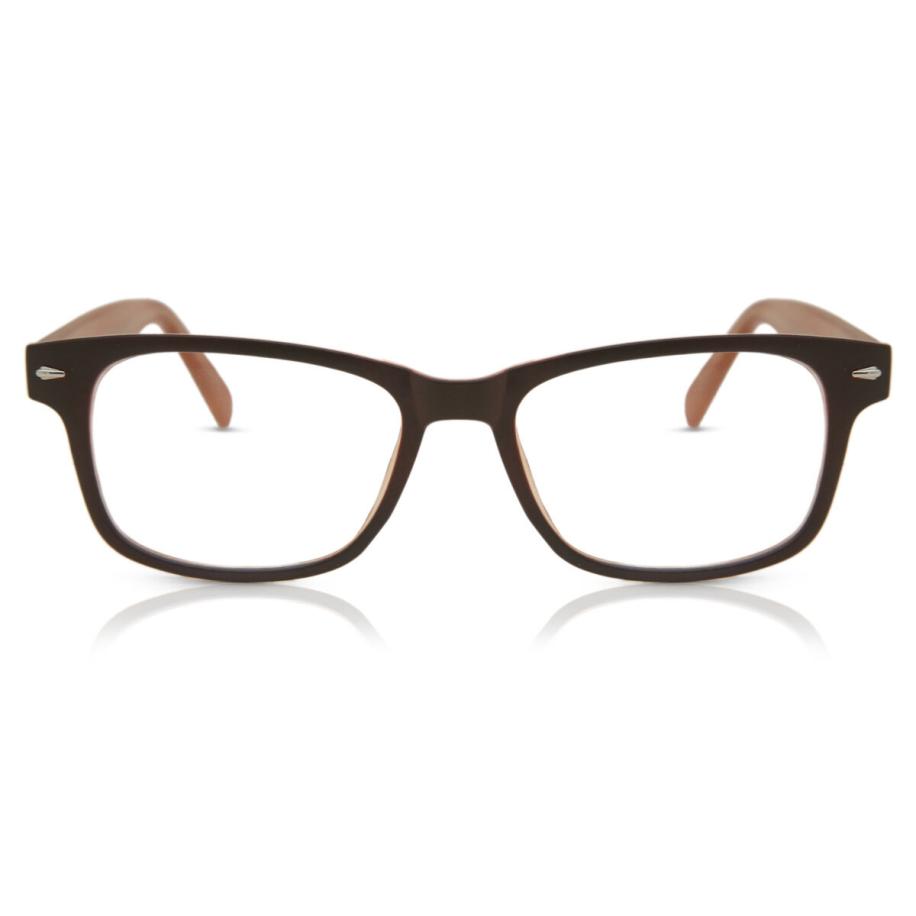 Heren Rechthoek Volledige rand Plastic Bruin Bril - Anti-Blauwlichtglazen - SmartBuy Collection