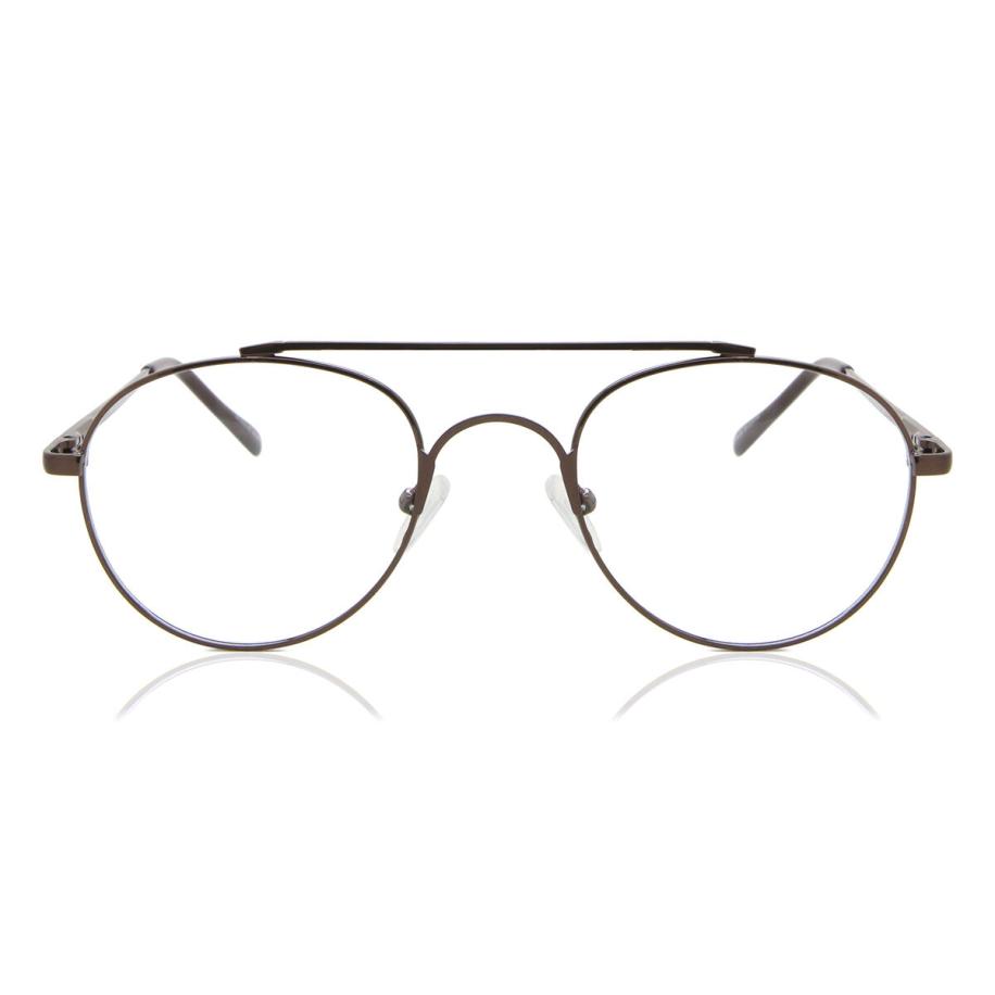 Heren Piloot Volledige rand Metaal Bruin Bril - Anti-Blauwlichtglazen - SmartBuy Collection