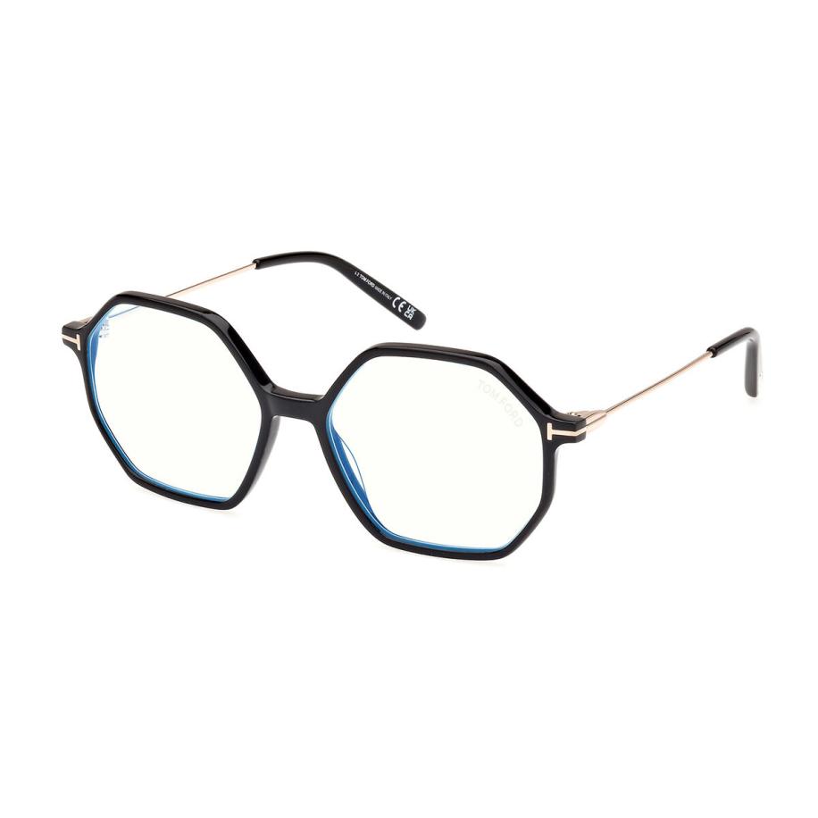 Tom Ford FT5952-B 1 Blauw-Light Block Zwart Dames Bril