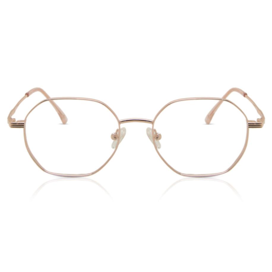 Heren Geometric Volledige rand Metaal Rose-Goud Bril - Anti-Blauwlichtglazen - SmartBuy Collection
