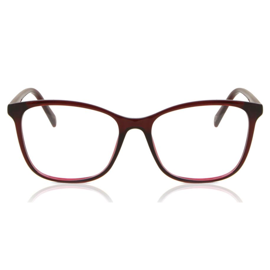Heren Vierkant Volledige rand Plastic Bordeaux Bril - Anti-Blauwlichtglazen - SmartBuy Collection