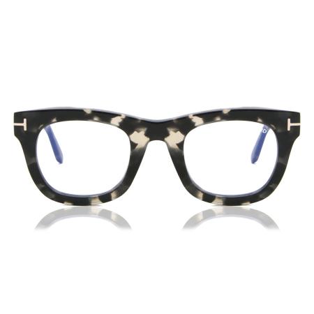 Tom Ford FT5872-B Blauw-Light Block 005 Tortoiseshell Heren Bril