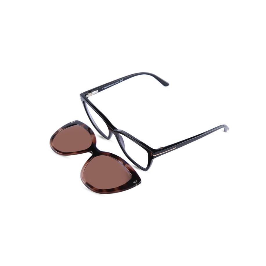 Tom Ford FT5641-B with Clip-On 1 Blauw-Light Block Zwart Dames Bril