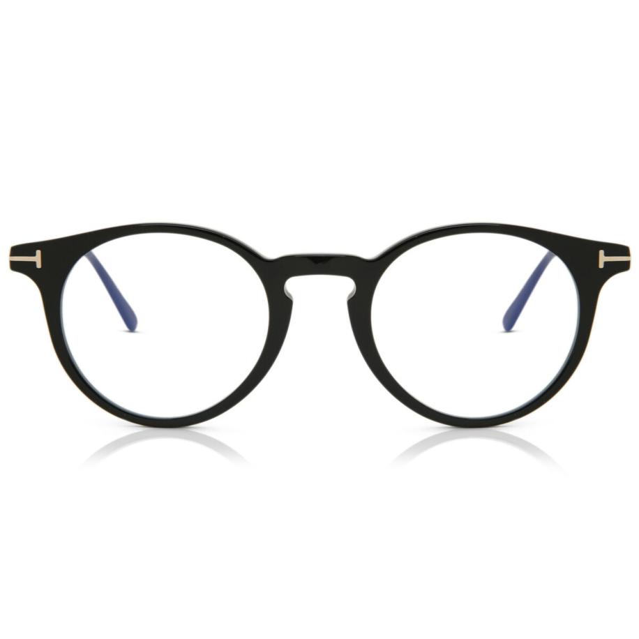 Tom Ford FT5557-B 1 Blauw-Light Block Zwart Heren Bril