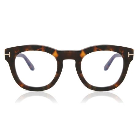 Tom Ford FT5873-B 052 Blauw-Light Block Tortoiseshell Heren Bril