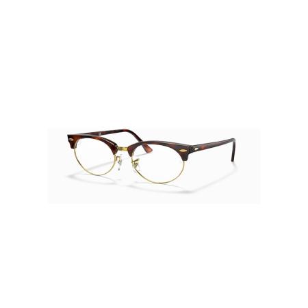Ray-Ban Clubmaster Oval Optics Mock Tortoise montuur Helder glazen 52-19