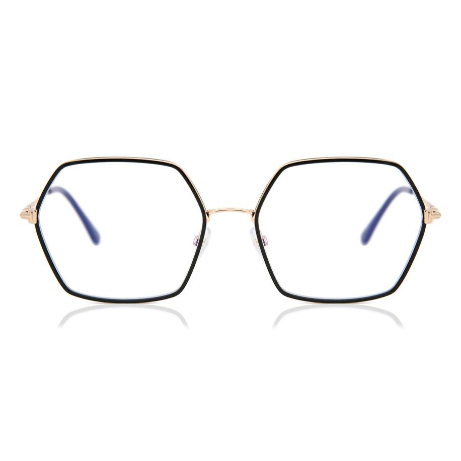 Tom Ford FT5615-B 1 Blauw-Light Block Zwart Dames Bril