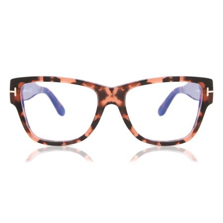 Tom Ford FT5878-B 056 Blauw-Light Block Tortoiseshell Dames Bril