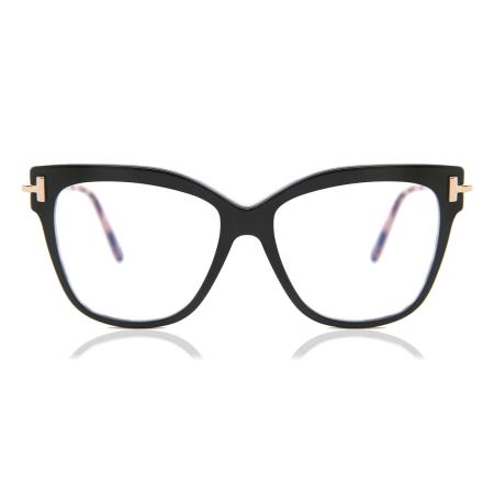 Tom Ford FT5704-B Blauw-Light Block 005 Zwart Dames Bril