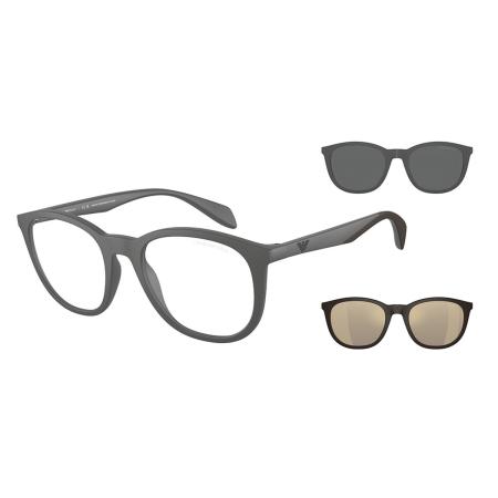 Emporio Armani EA4211F Aziatische pasvorm With Clip-On 51261W Grijs Heren Bril