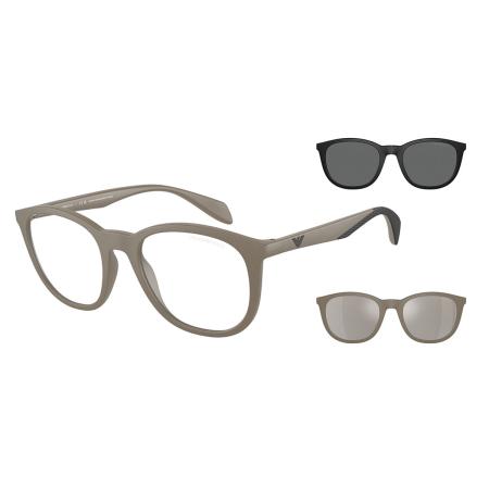 Emporio Armani EA4211F Aziatische pasvorm With Clip-On 54371W Bruin Heren Bril