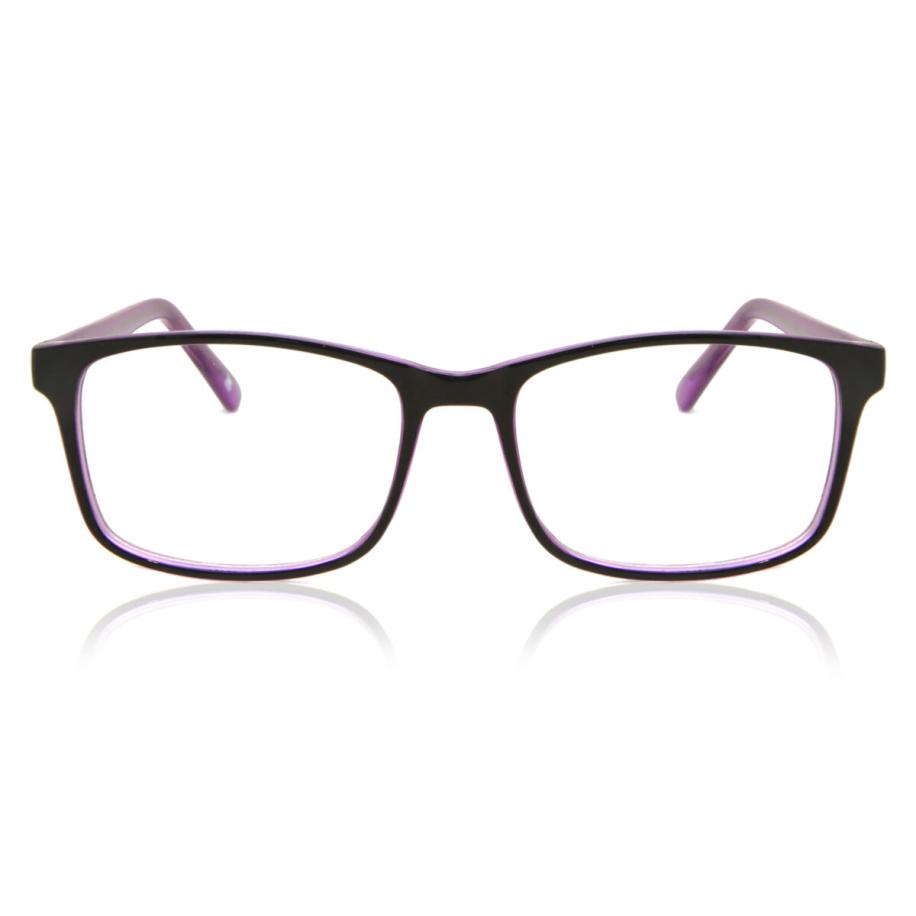 Heren Rechthoek Volledige rand Plastic Purple Bril - Anti-Blauwlichtglazen - SmartBuy Collection