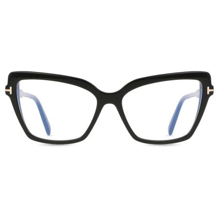 Tom Ford FT5948-B 001 Blauw-Light Block Zwart Dames Bril