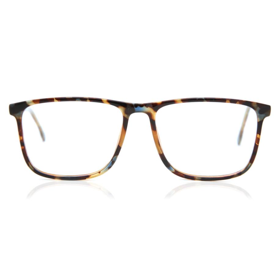 Heren Vierkant Volledige rand Plastic Tortoiseshell Bril - Anti-Blauwlichtglazen - SmartBuy Collection