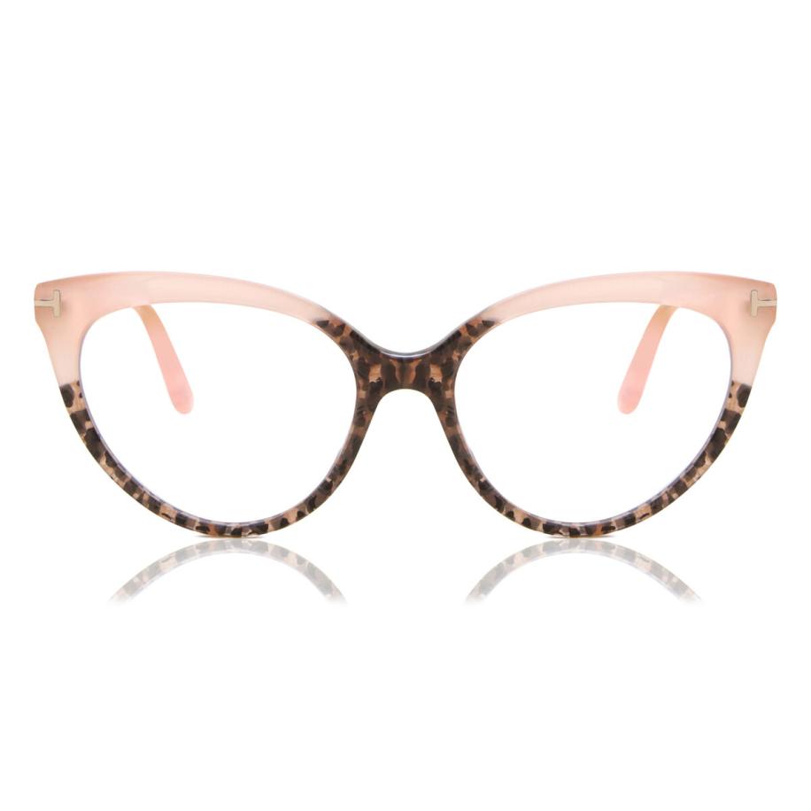 Tom Ford FT5674-B 55 Blauw-Light Block Bruin Dames Bril