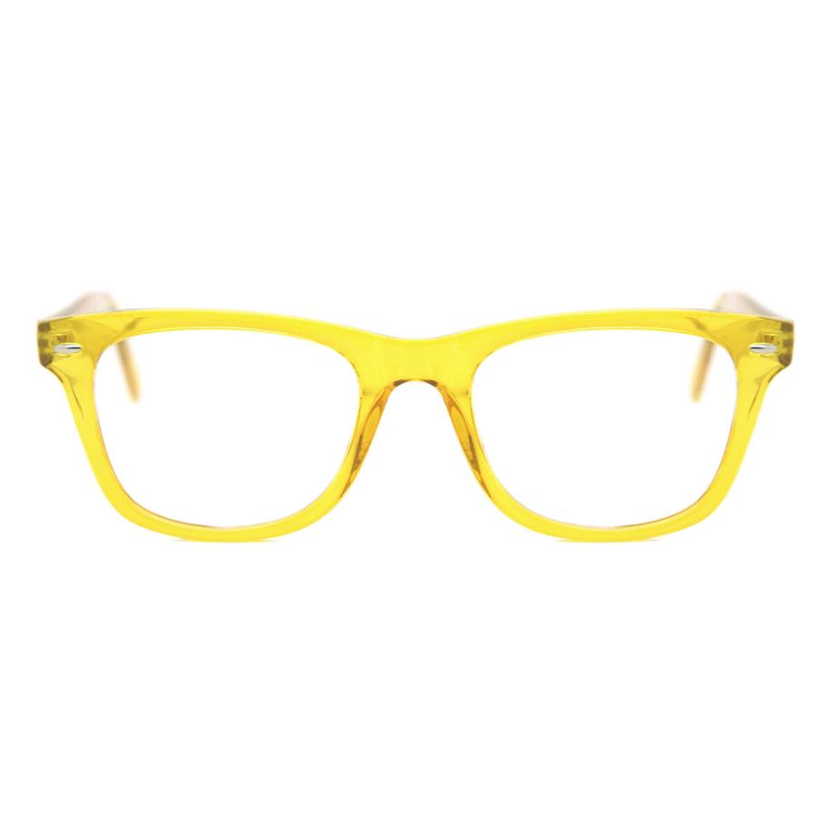 Dames Vierkant Volledige rand Plastic Geel Bril - Anti-Blauwlichtglazen - SmartBuy Collection