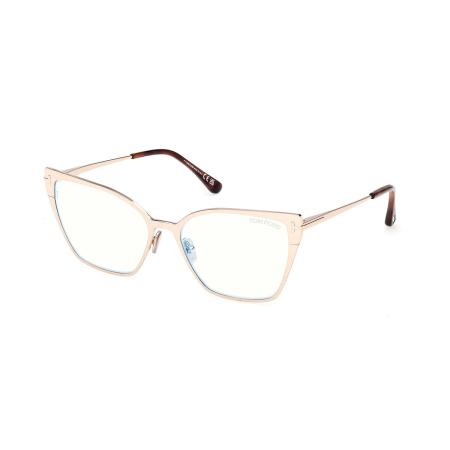 Tom Ford FT6051-B 028 Blauw-Light Block Goud Dames Bril