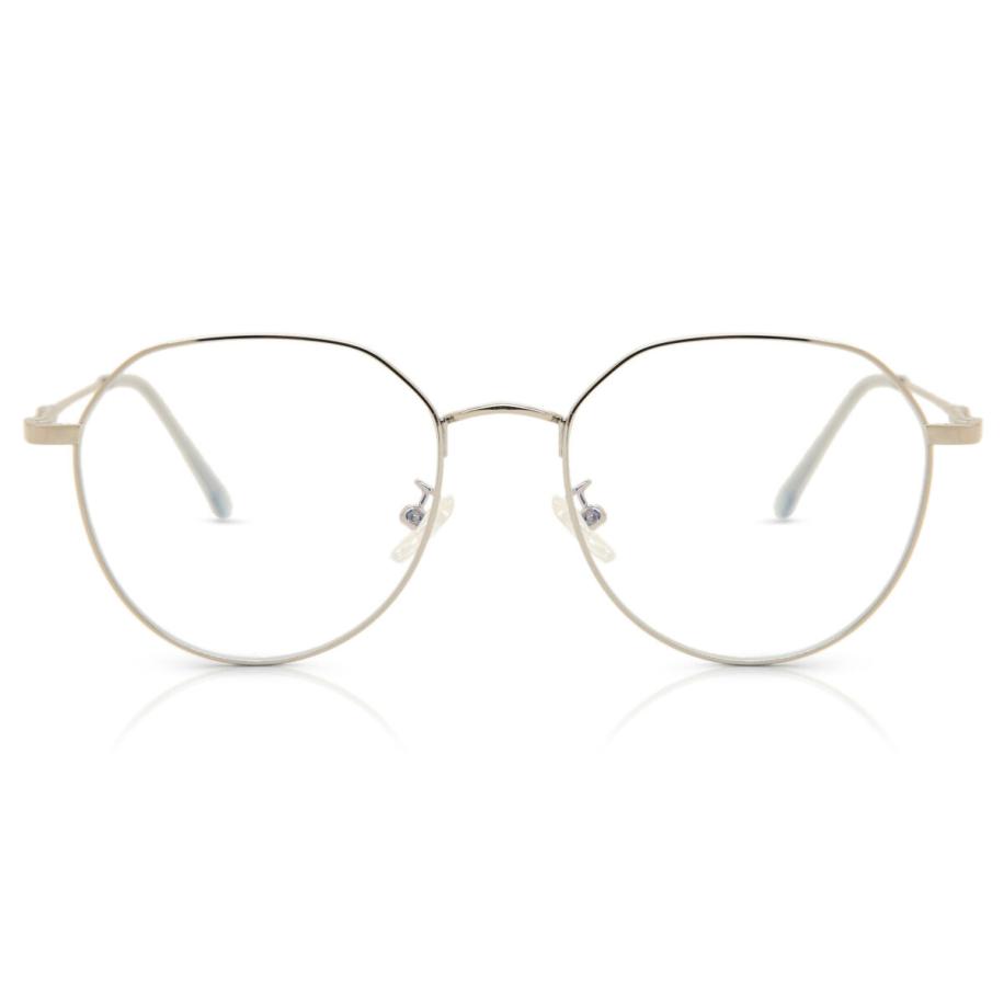 Heren Ovaal Volledige rand Metaal Zilver Bril - Anti-Blauwlichtglazen - SmartBuy Collection