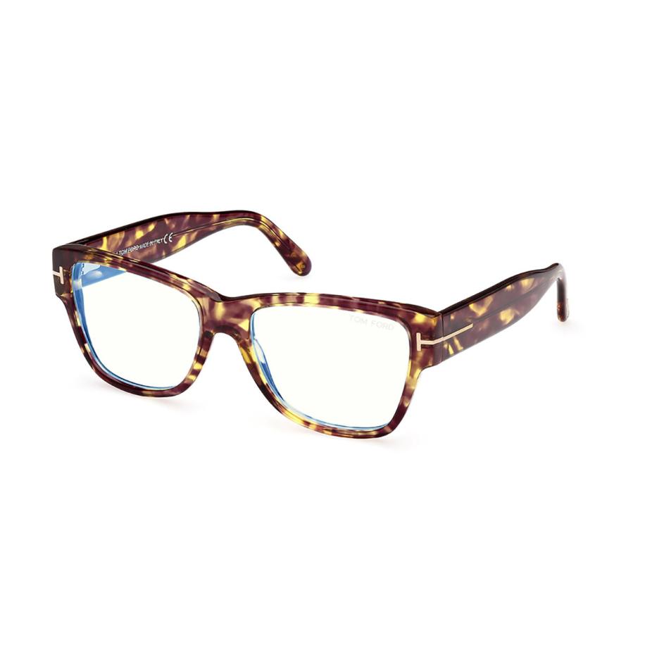 Tom Ford FT5878-B 55 Blauw-Light Block Tortoiseshell Dames Bril