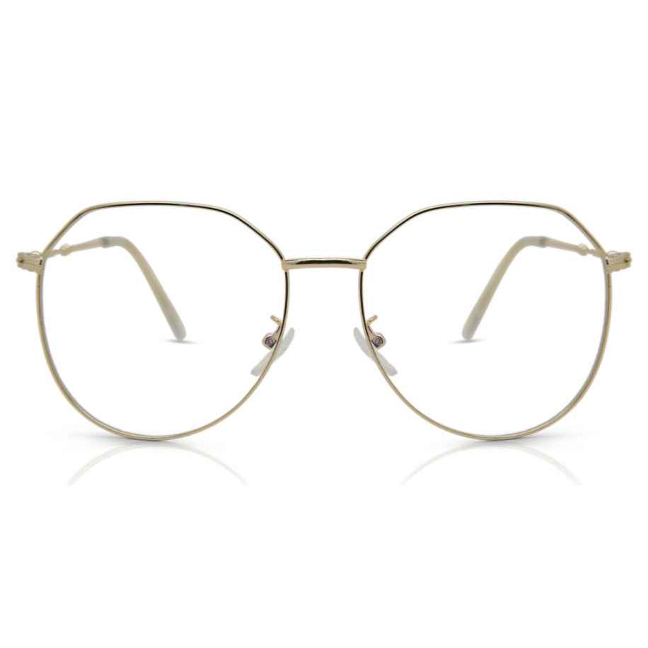 Heren Ovaal Volledige rand Metaal Goud Bril - Anti-Blauwlichtglazen - SmartBuy Collection