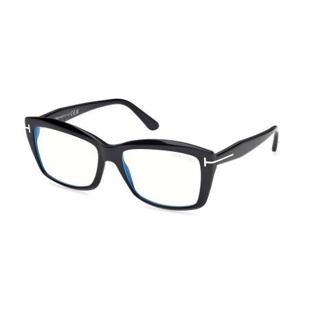 Tom Ford FT6065-B 001 Blauw-Light Block Zwart Dames Bril