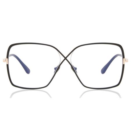 Tom Ford FT5841-B 001 Blauw-Light Block Zwart Dames Bril