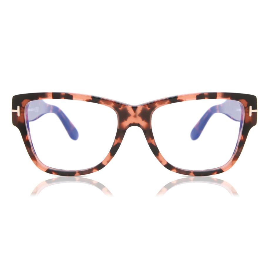 Tom Ford FT5878-B 56 Blauw-Light Block Tortoiseshell Dames Bril