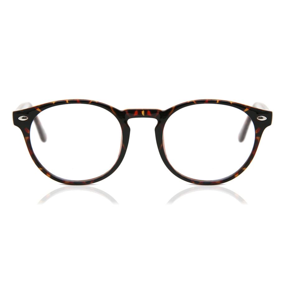 Heren Ovaal Volledige rand Plastic Tortoiseshell Bril - Anti-Blauwlichtglazen - SmartBuy Collection