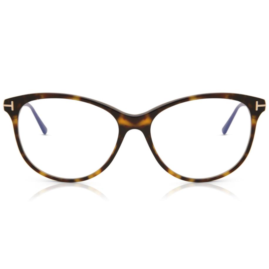 Tom Ford FT5544-B 52 Blauw-Light Block Tortoiseshell Dames Bril