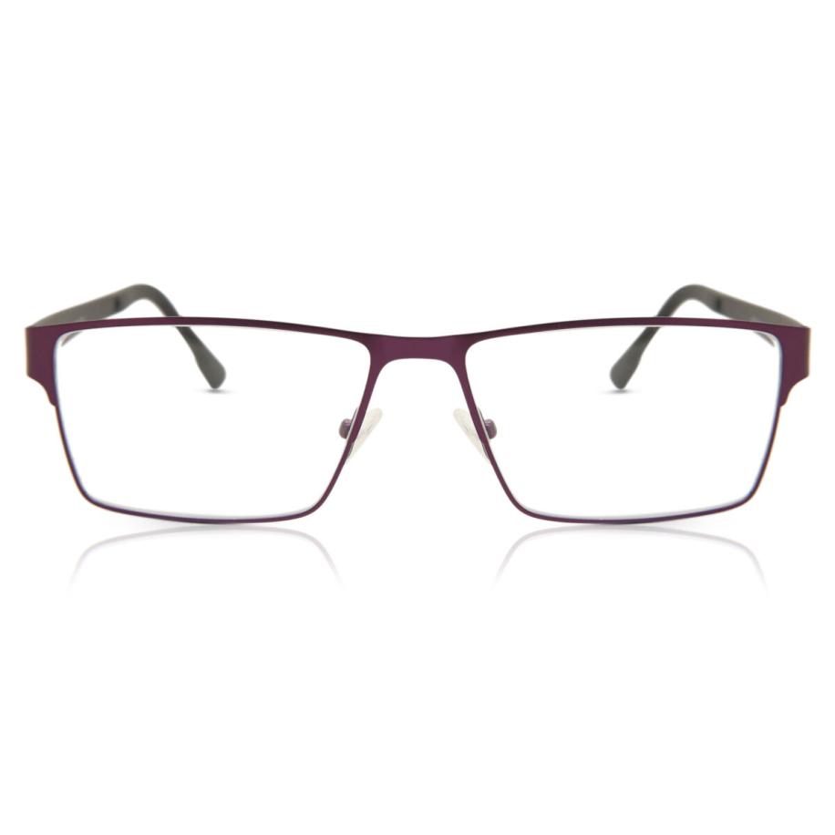 Heren Rechthoek Volledige rand Metaal Purple Bril - Anti-Blauwlichtglazen - SmartBuy Collection