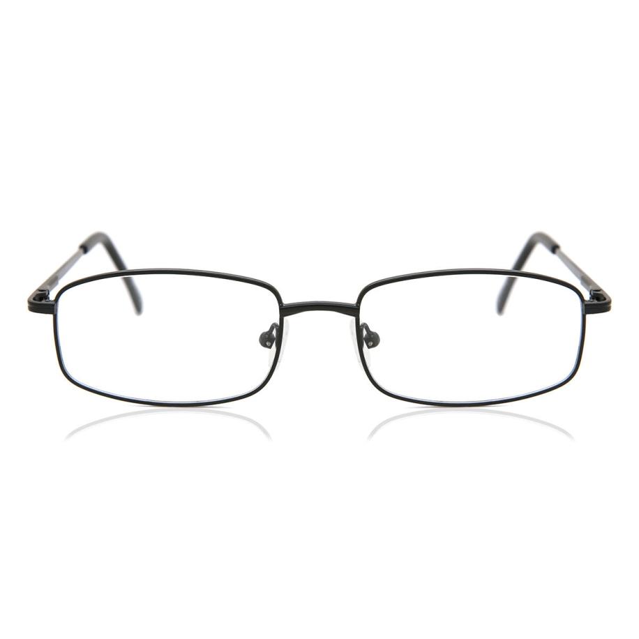 Heren Rechthoek Volledige rand Metaal Zwart Bril - Anti-Blauwlichtglazen - SmartBuy Collection