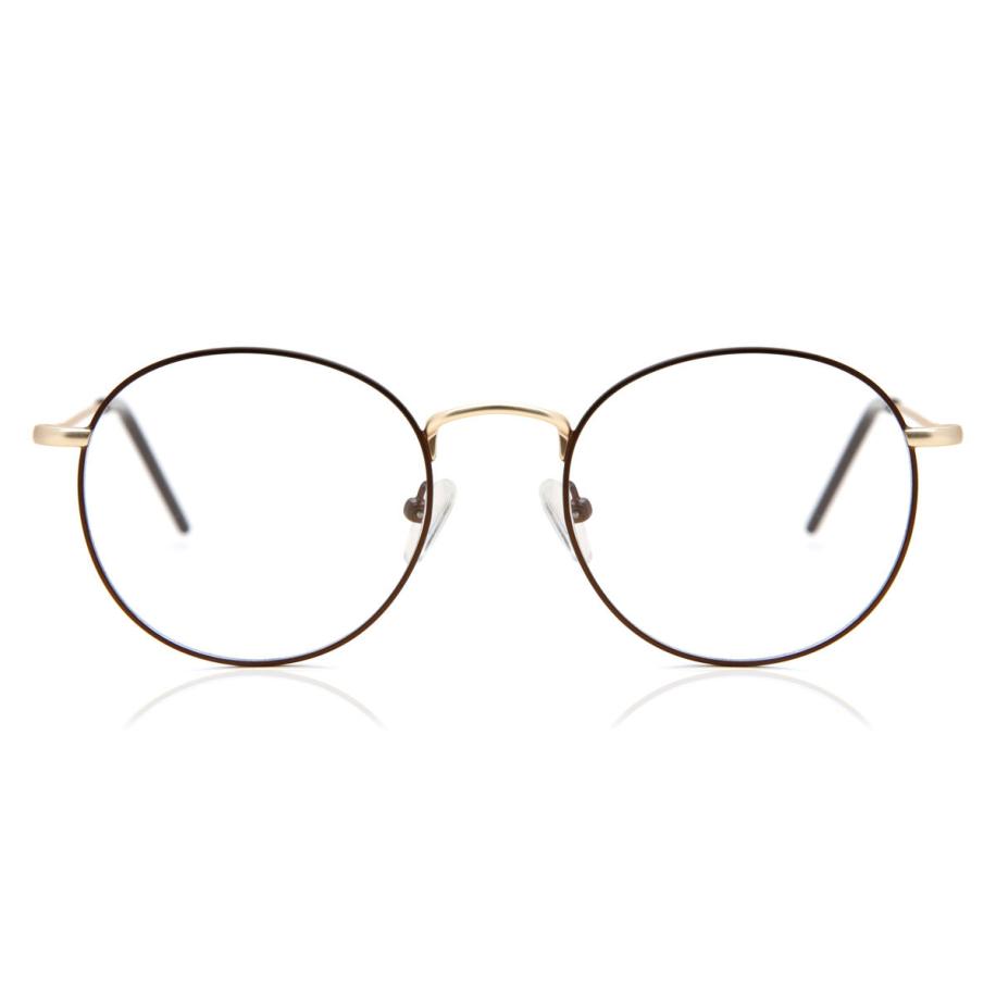 Heren Rond Volledige rand Metaal Bruin Bril - Anti-Blauwlichtglazen - SmartBuy Collection