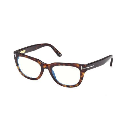 Tom Ford FT6066-B Blauw-Light Block 052 Tortoiseshell Dames Bril
