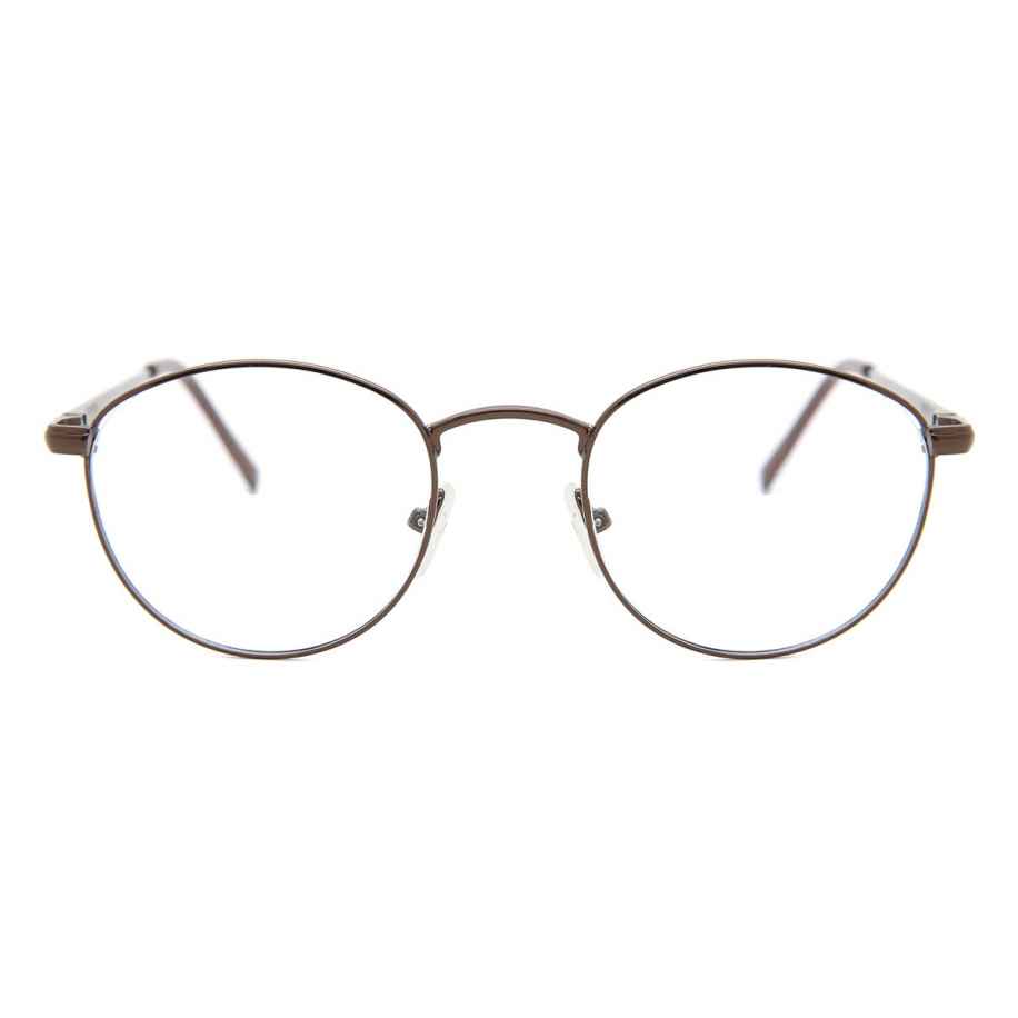 Heren Ovaal Volledige rand Metaal Bruin Bril - Anti-Blauwlichtglazen - SmartBuy Collection