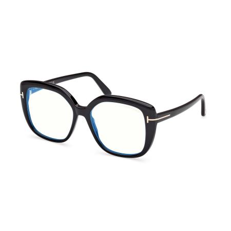 Tom Ford FT6043-B 001 Blauw-Light Block Zwart Dames Bril