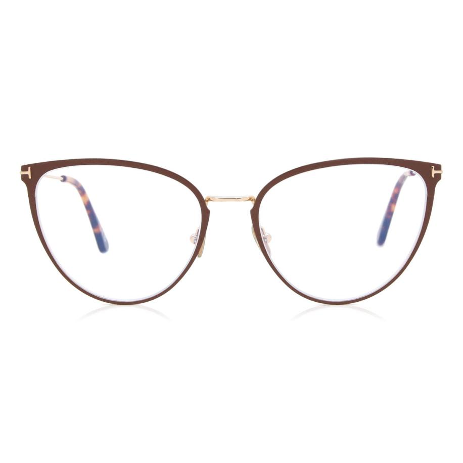 Tom Ford FT5840-B 46 Blauw-Light Block Bruin Dames Bril