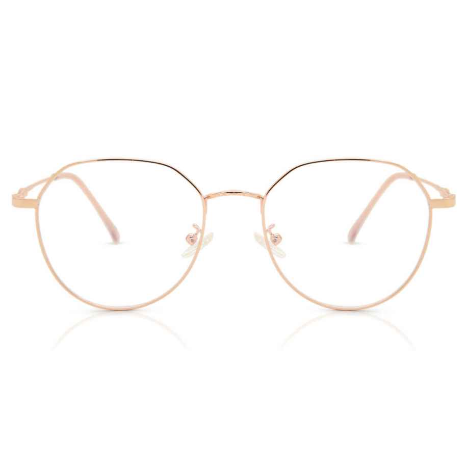 Heren Ovaal Volledige rand Metaal Rose-Goud Bril - Anti-Blauwlichtglazen - SmartBuy Collection