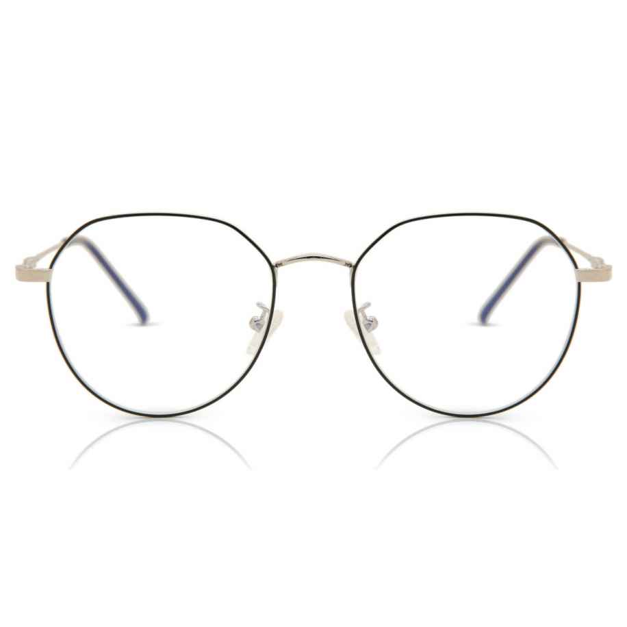 Heren Ovaal Volledige rand Metaal Grijs Bril - Anti-Blauwlichtglazen - SmartBuy Collection