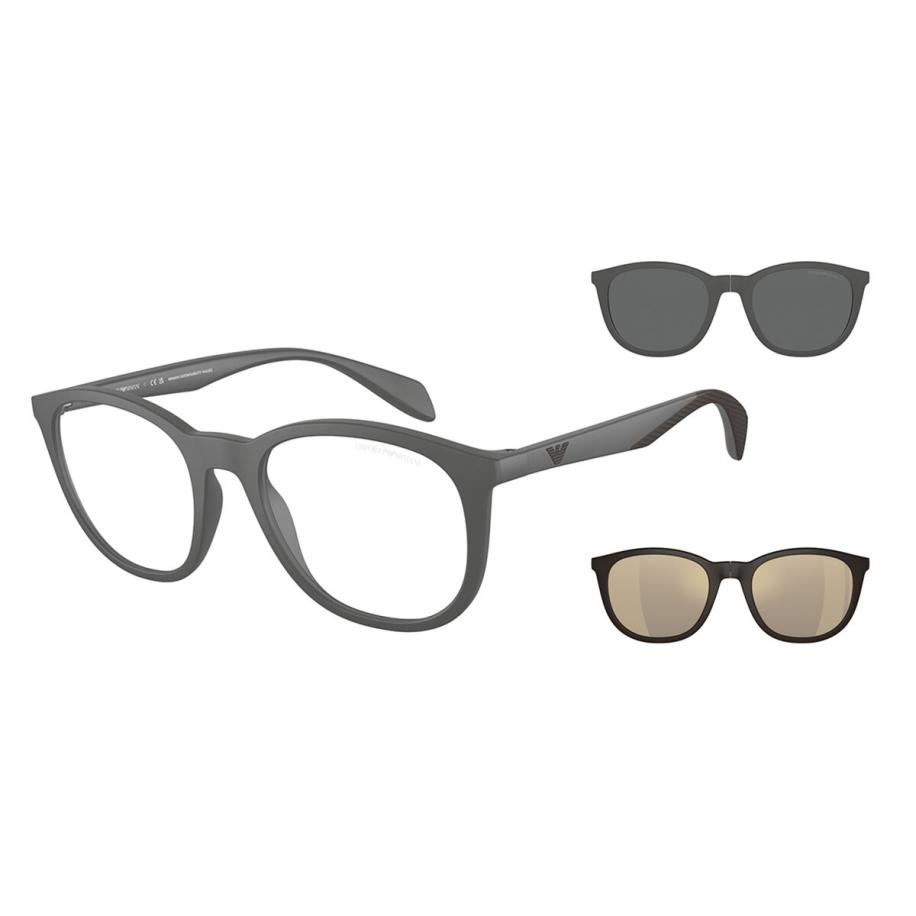 Emporio Armani EA4211F Aziatische pasvorm With Clip-On 51261W Grijs Heren Bril