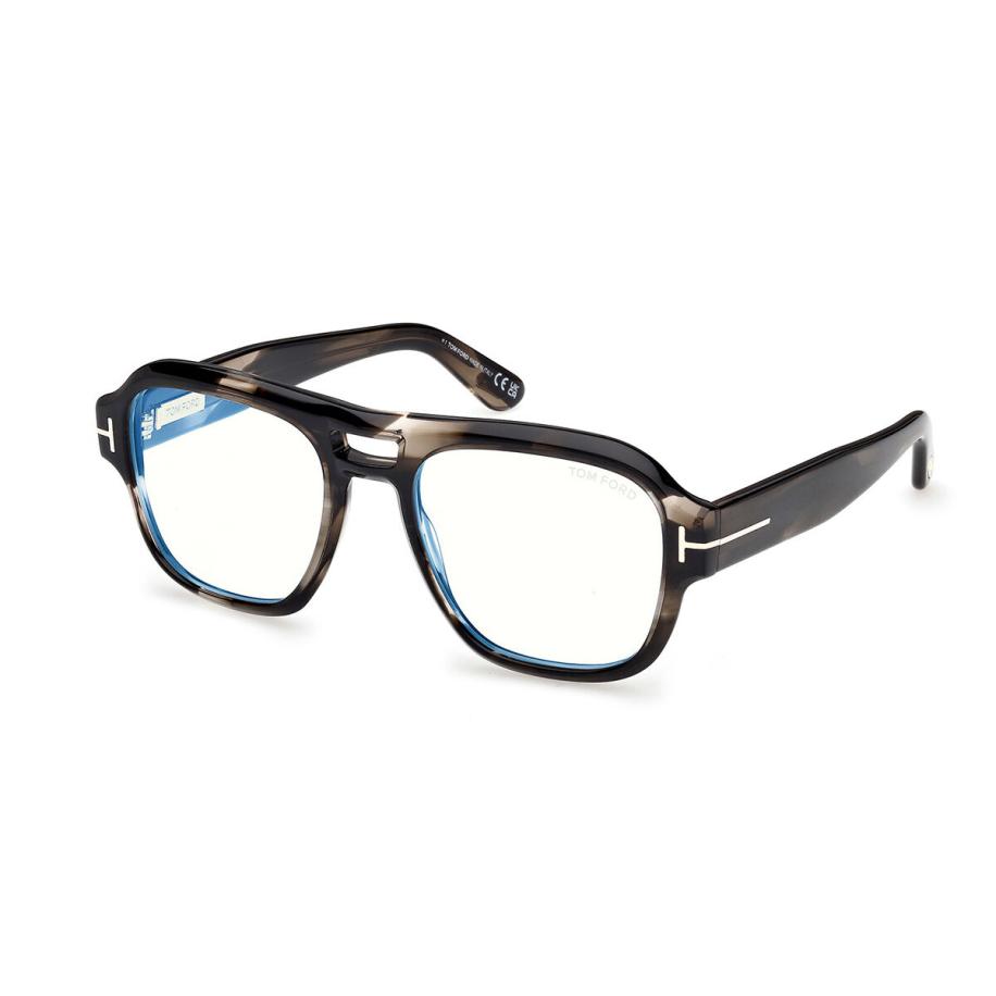 Tom Ford FT6085-B 56 Blauw-Light Block Tortoiseshell Heren Bril