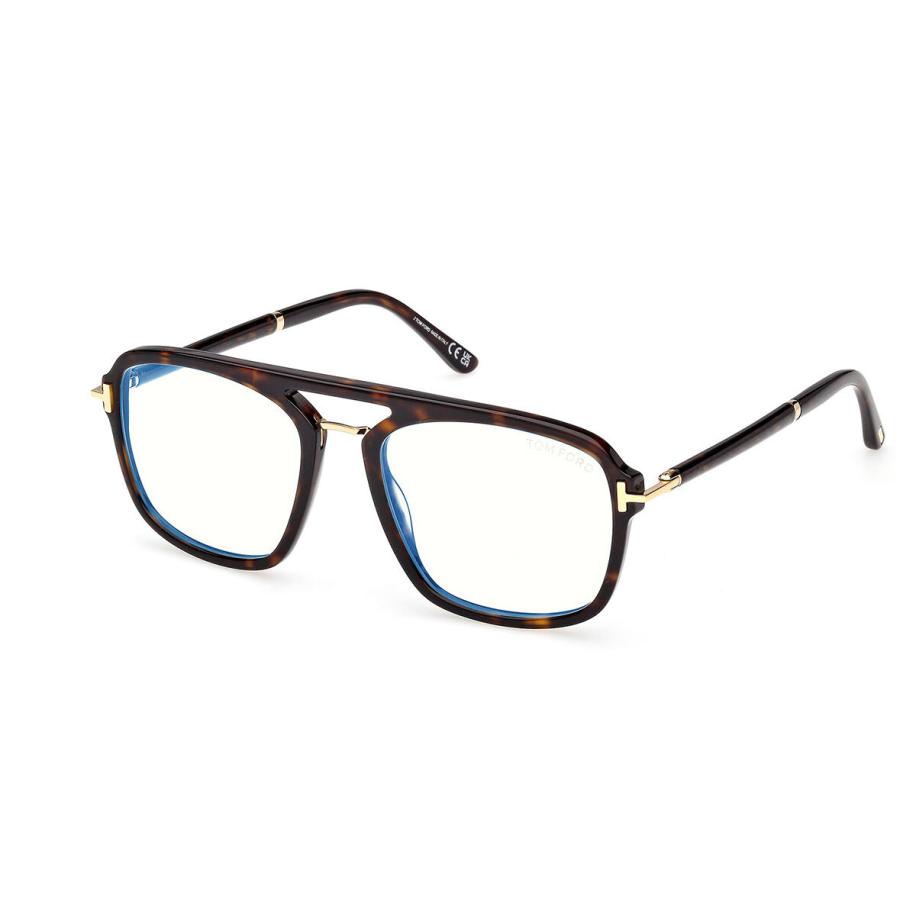 Tom Ford FT6086-B 52 Blauw-Light Block Tortoiseshell Heren Bril