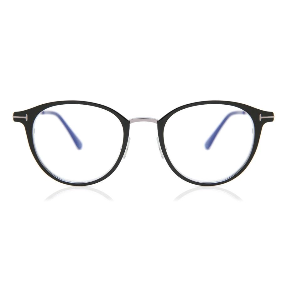 Tom Ford FT5528-B 1 Blauw-Light Block Zwart Heren Bril