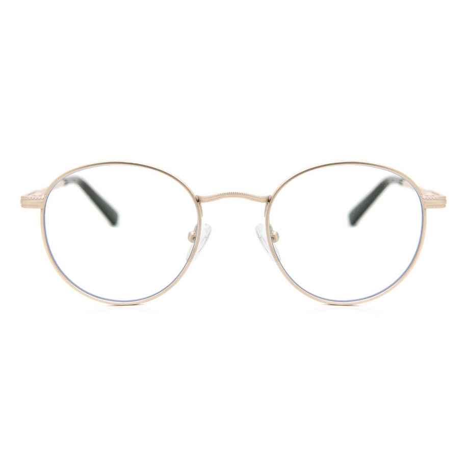 Heren Ovaal Volledige rand Metaal Goud Bril - Anti-Blauwlichtglazen - SmartBuy Collection